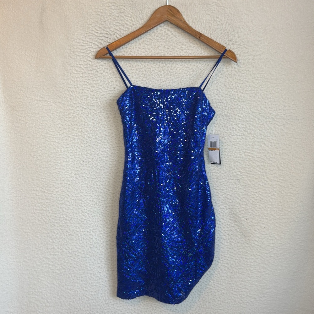 City Studio Kids Dress in Shimmering Blue - Picture 2 of 9